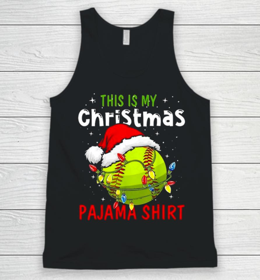 This Is My Christmas Pajama Christmas Baseball 2023 Unisex Tank Top
