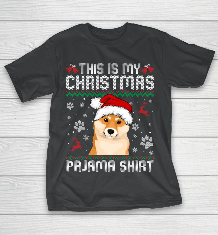This Is My Christmas Shiba Inu Dog Pajama Merry Xmas T-Shirt