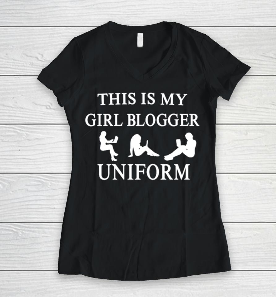 This Is My Girl Blogger Uniform Sexy Work Women V-Neck T-Shirt