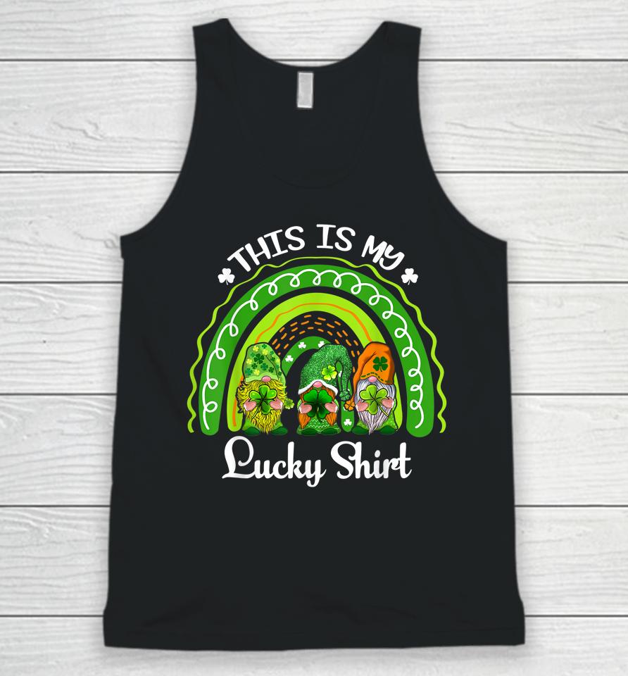 This Is My Lucky Shirt Lucky Rainbow Gnome St Patrick's Day Unisex Tank Top