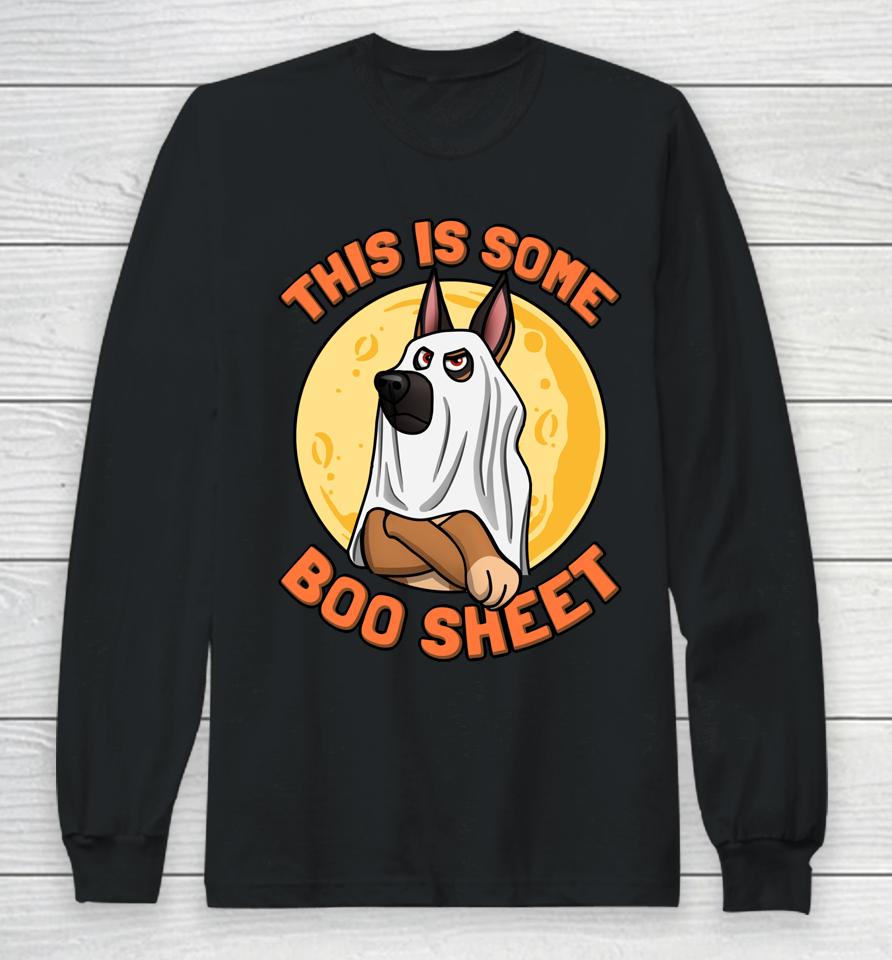 This Is Some Boo Sheet German Shepherd Halloween Moon Long Sleeve T-Shirt