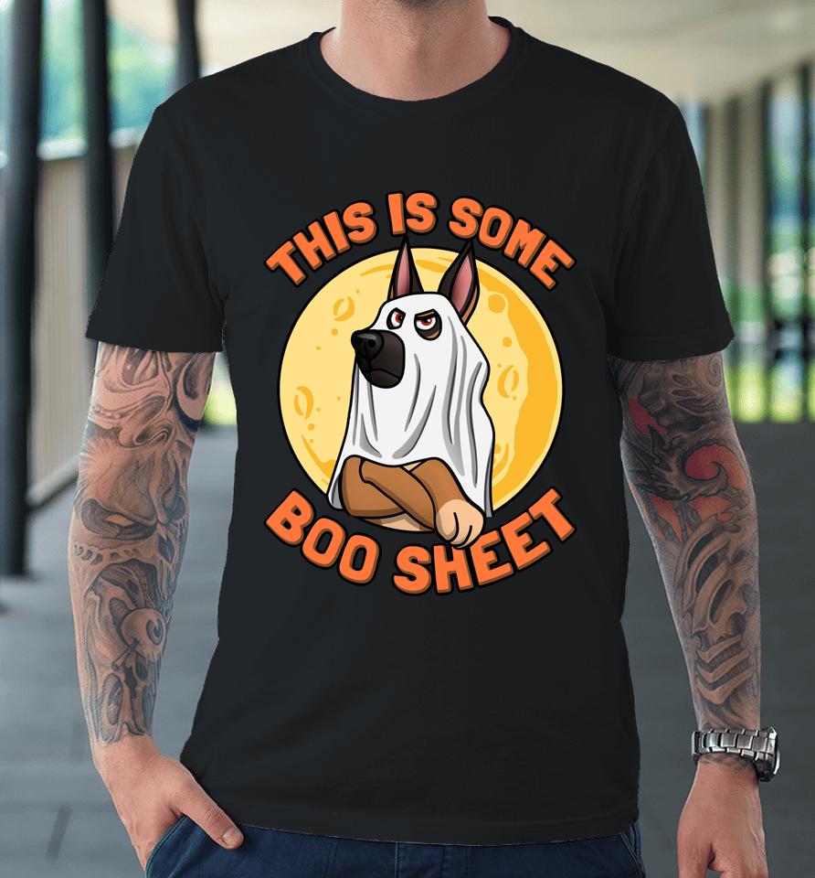 This Is Some Boo Sheet German Shepherd Halloween Moon Premium T-Shirt