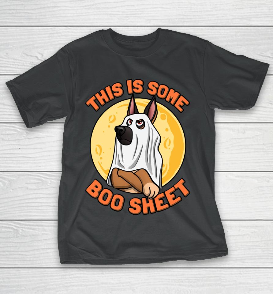 This Is Some Boo Sheet German Shepherd Halloween Moon T-Shirt