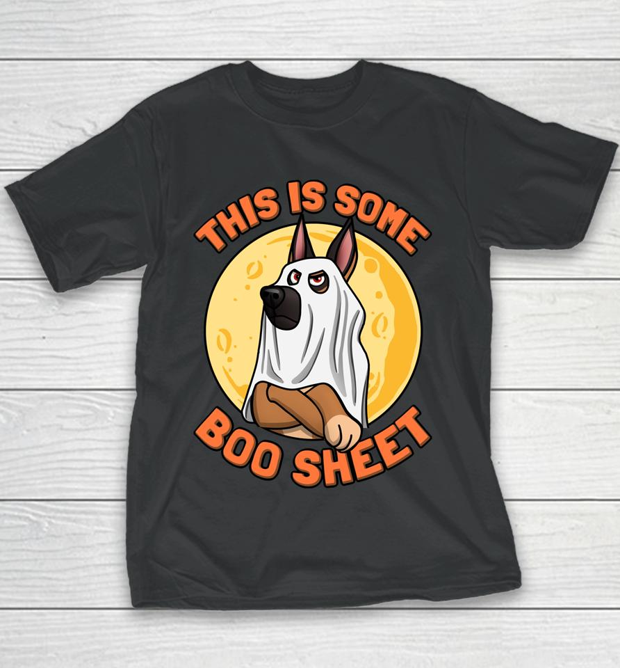 This Is Some Boo Sheet German Shepherd Halloween Moon Youth T-Shirt