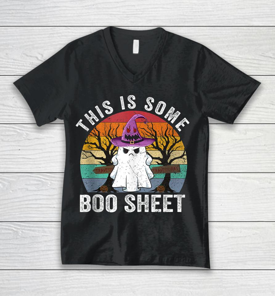 This Is Some Boo Sheet Ghost Halloween Costume Unisex V-Neck T-Shirt