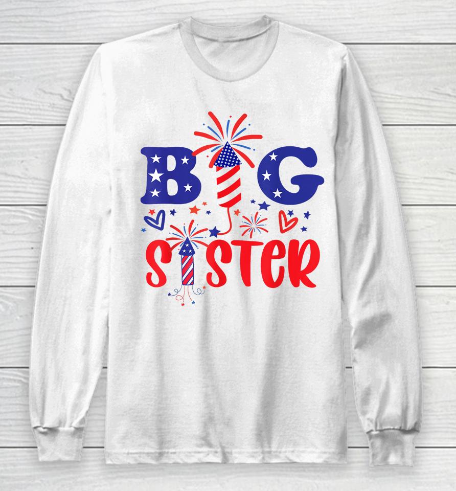This Little Is Going To Be Big Sister, 4Th July Big Sister Long Sleeve T-Shirt