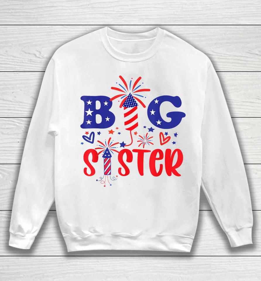 This Little Is Going To Be Big Sister, 4Th July Big Sister Sweatshirt