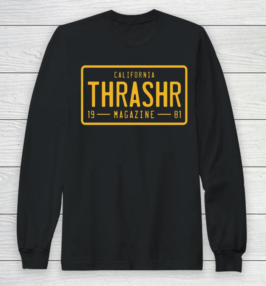 Thrasher Magazine License Plate Long Sleeve T-Shirt