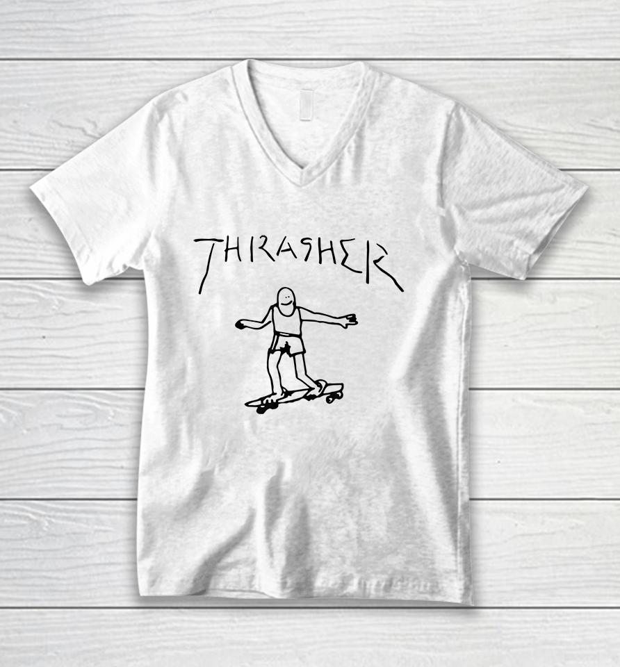 Thrasher Skateboard Unisex V-Neck T-Shirt
