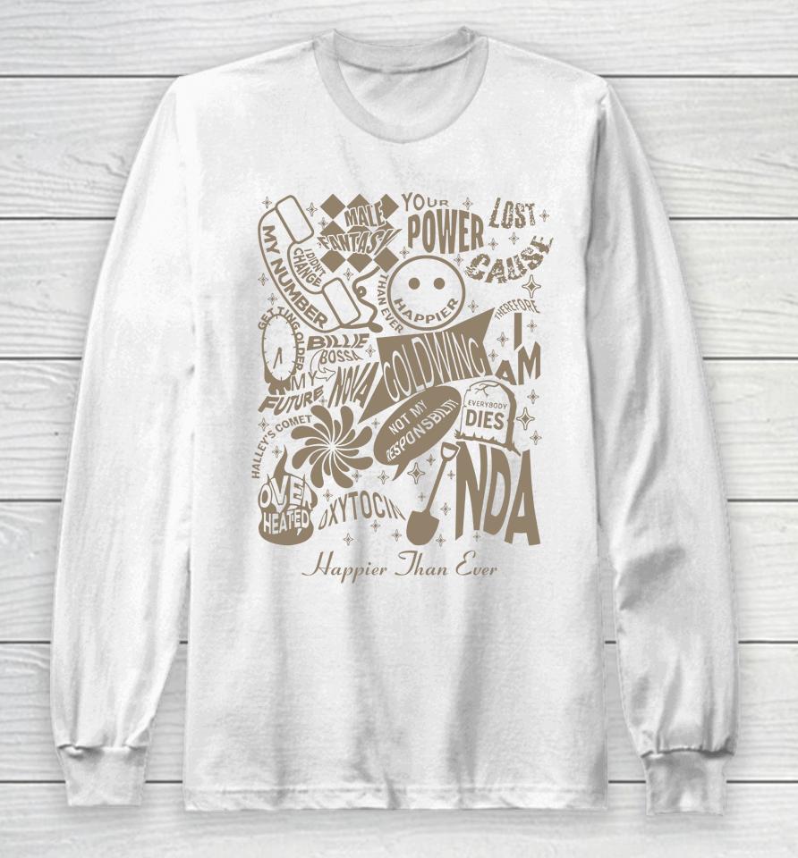 Threaddelight Your Power Lost Cause Nda Happier Than Ever Tracklist Long Sleeve T-Shirt