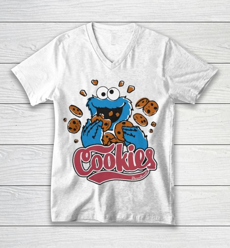 Threadheads Merch Cookie Monster Cookies Art Design Unisex V-Neck T-Shirt