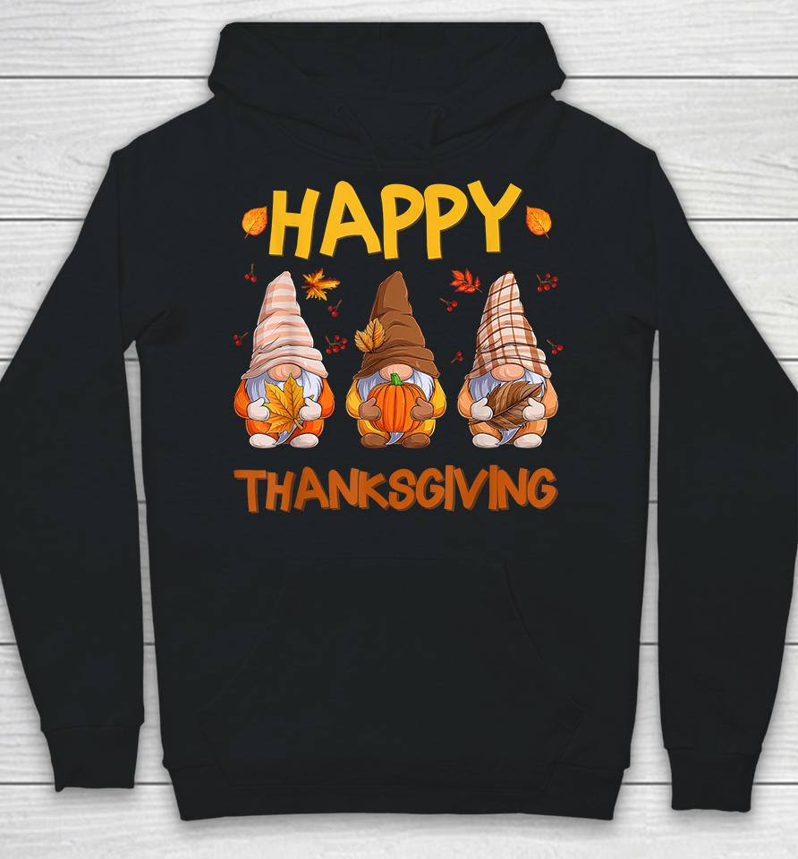 Three Gnomes Happy Thanksgiving Autumn Fall Pumpkin Spice Hoodie
