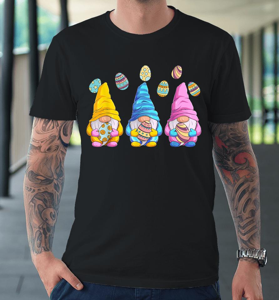 Three Gnomes Holding Eggs Easter Premium T-Shirt