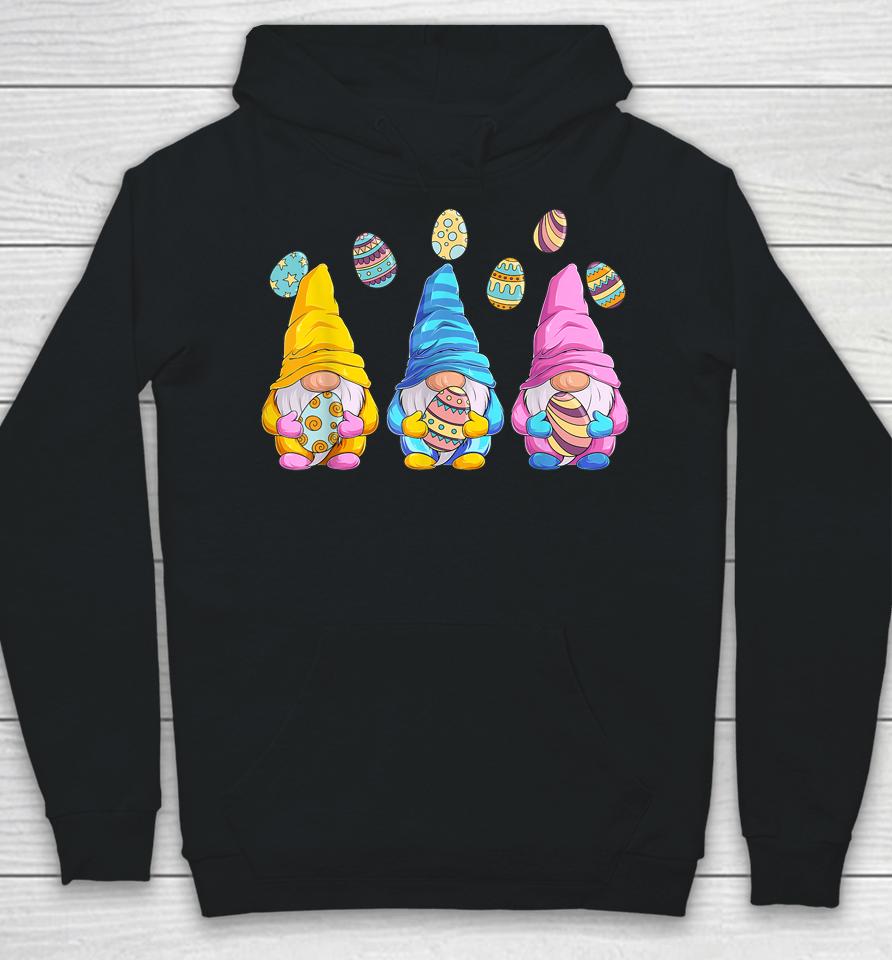 Three Gnomes Holding Eggs Easter Hoodie