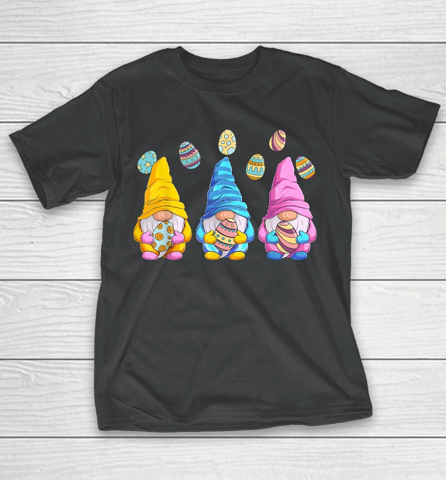 Three Gnomes Holding Eggs Easter T-Shirt