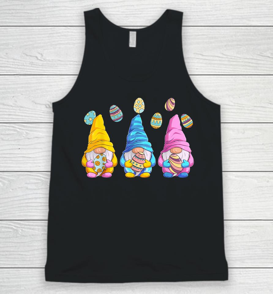 Three Gnomes Holding Eggs Easter Unisex Tank Top