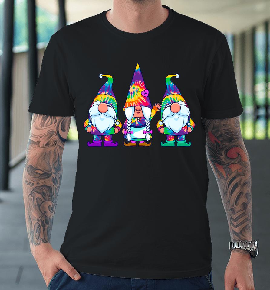 Three Hippie Gnomes Tie Dye Vintage Premium T-Shirt