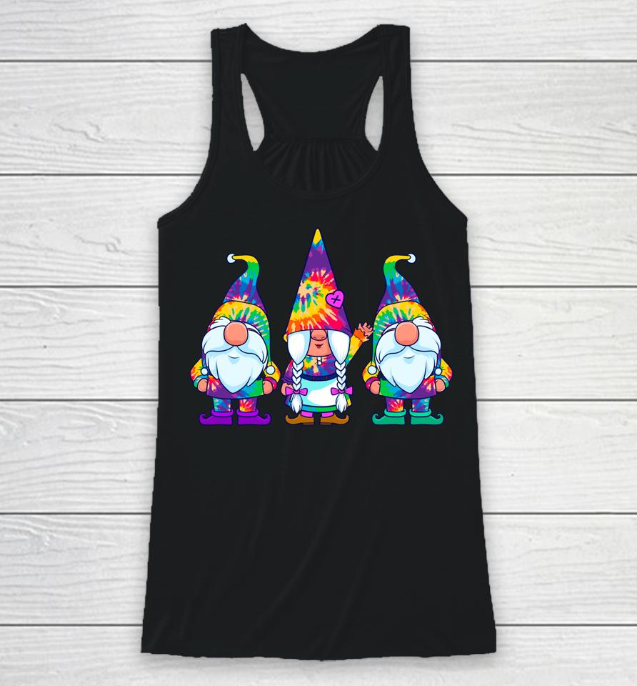 Three Hippie Gnomes Tie Dye Vintage Racerback Tank