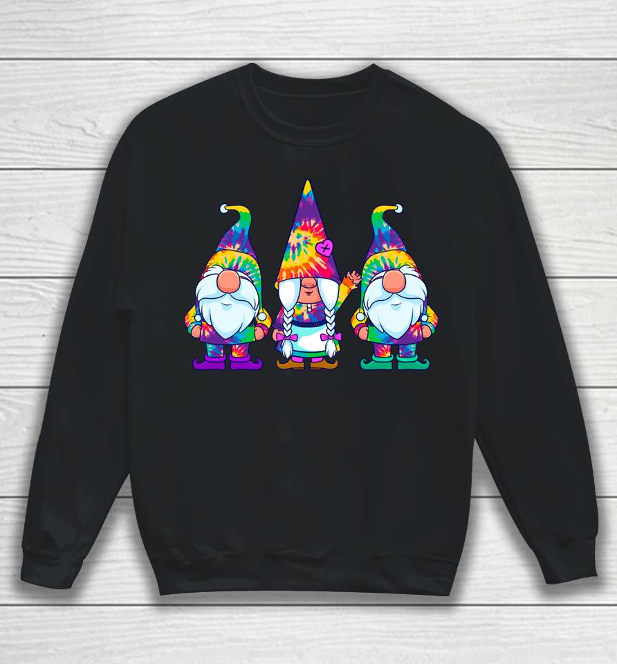 Three Hippie Gnomes Tie Dye Vintage Sweatshirt
