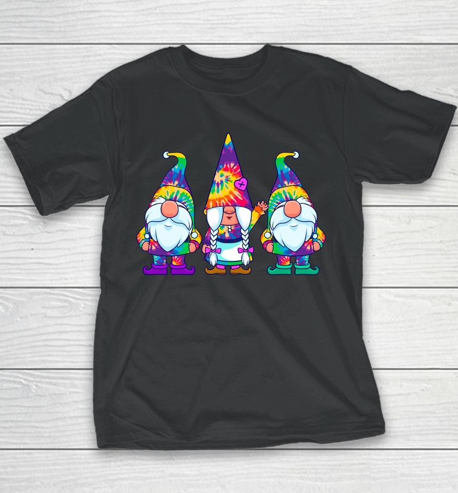 Three Hippie Gnomes Tie Dye Vintage Youth T-Shirt