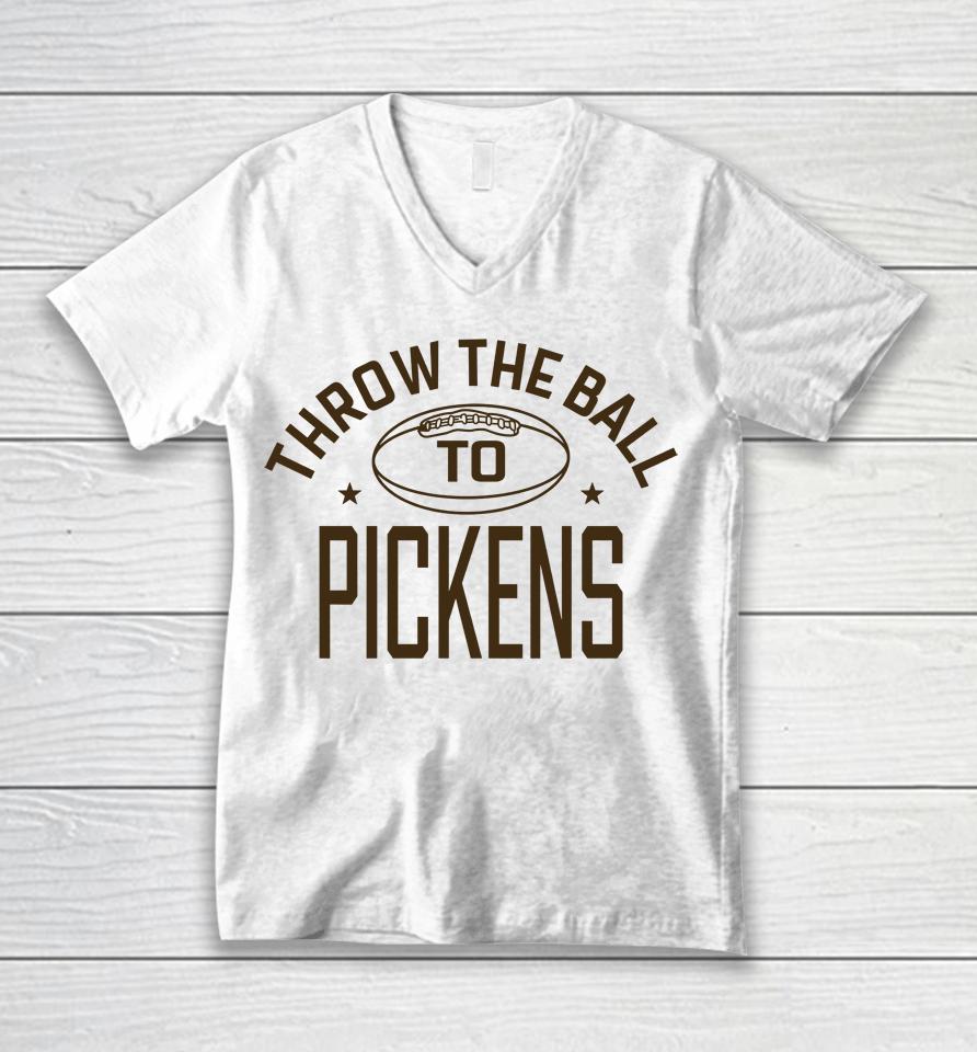 Throw The Ball To Pickens Unisex V-Neck T-Shirt