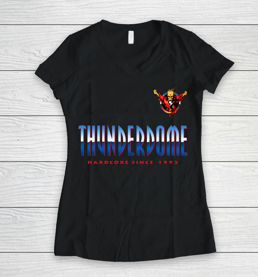 Thunderdome Football Merch Women V-Neck T-Shirt