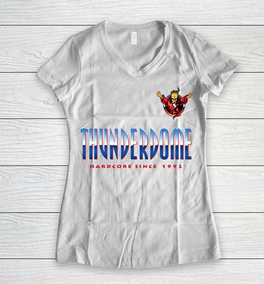 Thunderdome Football Women V-Neck T-Shirt