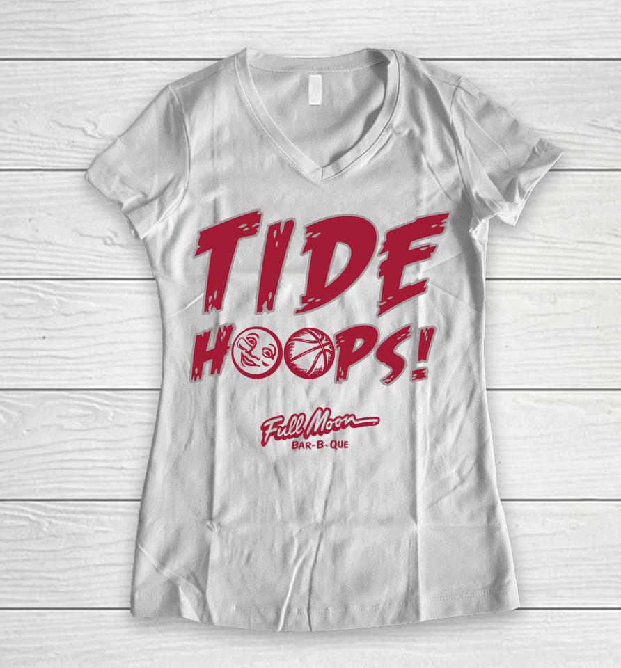 Tide Hoops Full Moon Bar B Que Women V-Neck T-Shirt