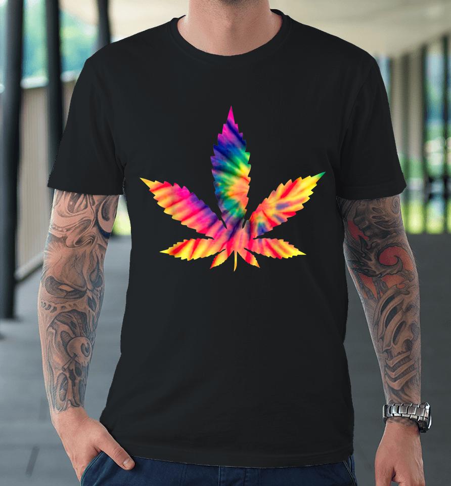Tie Dye Marijuana Weed Leaf Cannabis Hemp Stoner Pot Smoker Premium T-Shirt