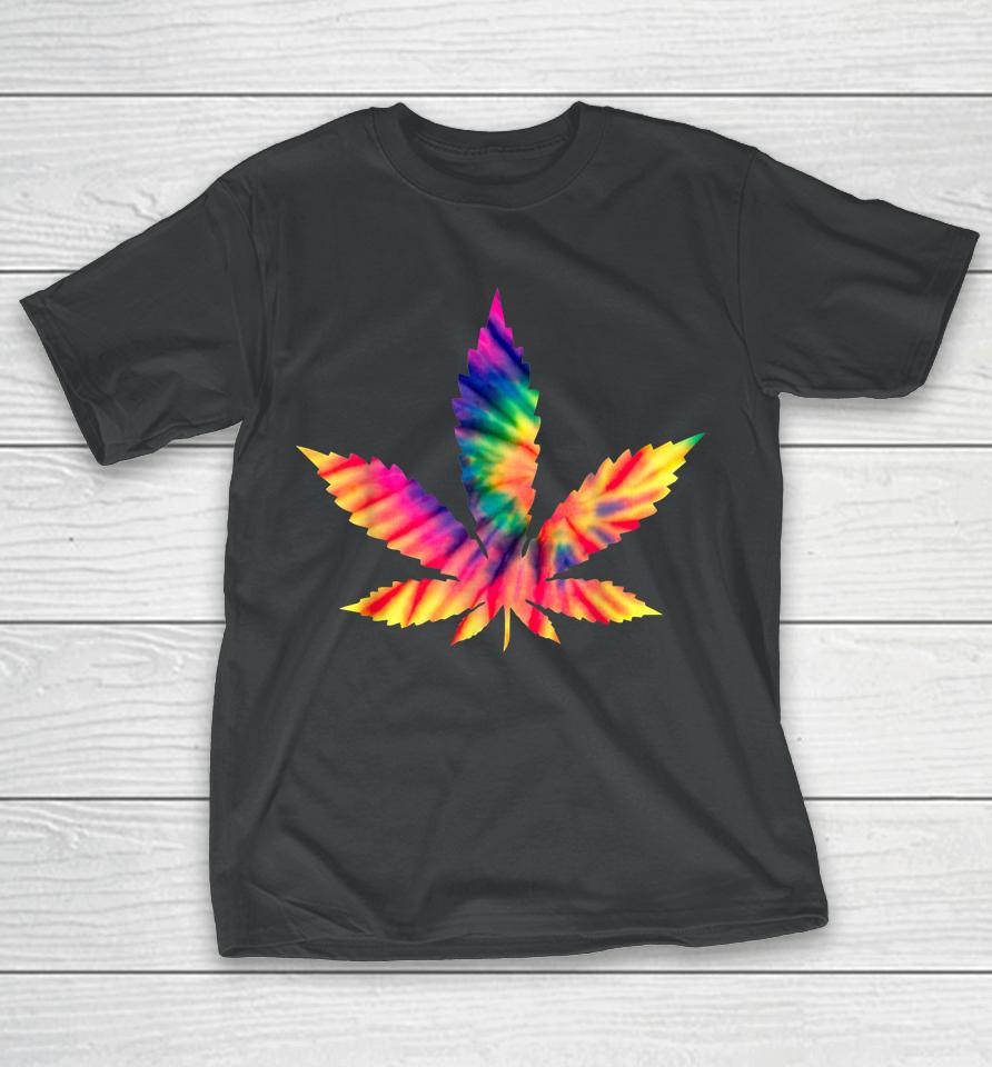 Tie Dye Marijuana Weed Leaf Cannabis Hemp Stoner Pot Smoker T-Shirt