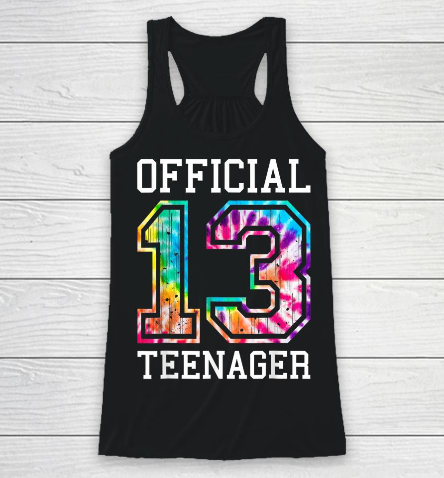 Tie Dye Official Teenager 13Th Birthday Racerback Tank