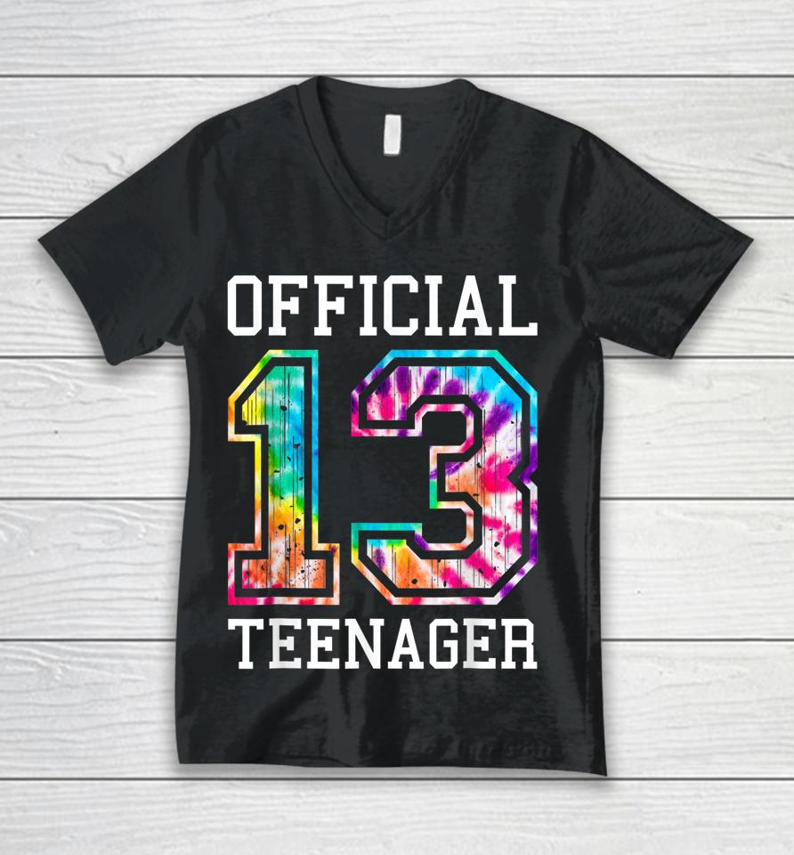 Tie Dye Official Teenager 13Th Birthday Unisex V-Neck T-Shirt