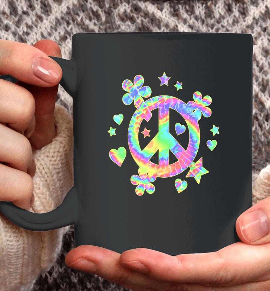 Tie-Dye Peace Sign Cute Love Colorful Tye Dye Hippie Flowers Coffee Mug