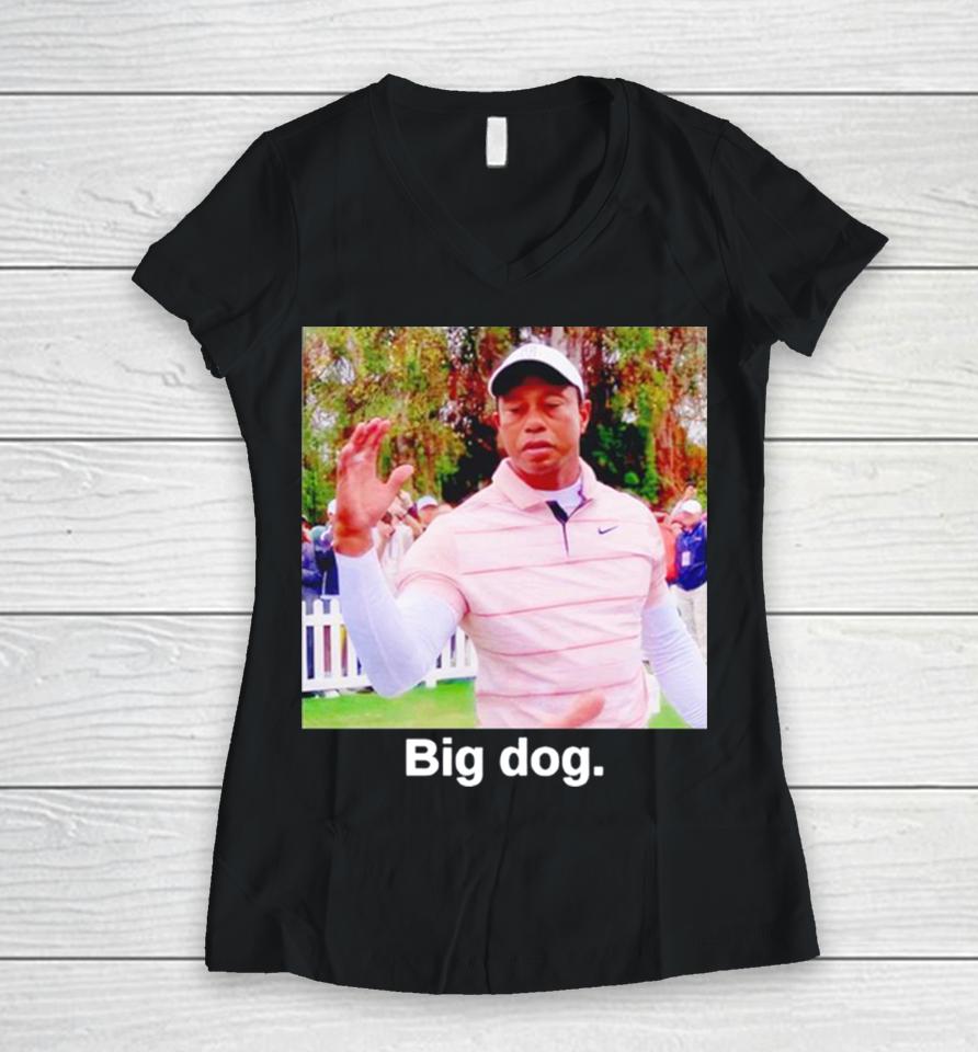 Tiger Woods Big Dog Women V-Neck T-Shirt