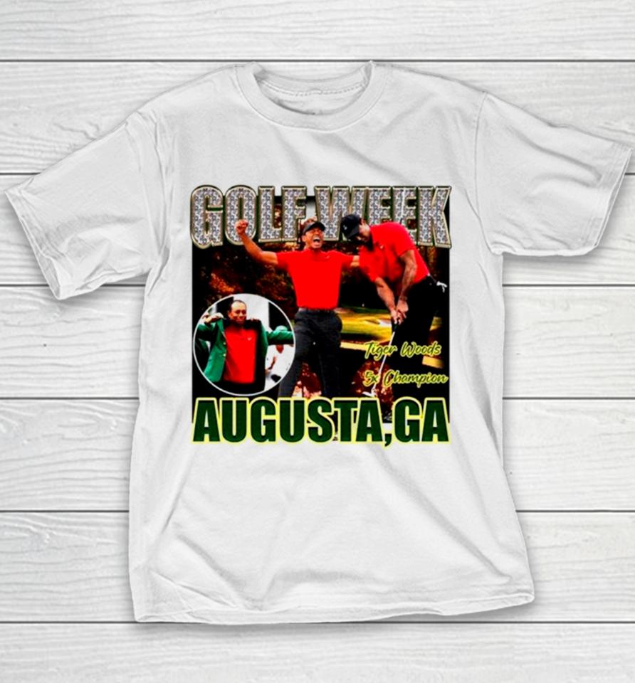 Tiger Woods Golf Week Augusta Georgia Youth T-Shirt