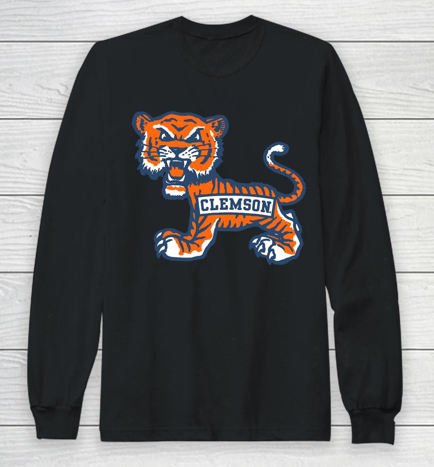 Tigertown Graphics Clemson Big Old School Tiger Long Sleeve T-Shirt