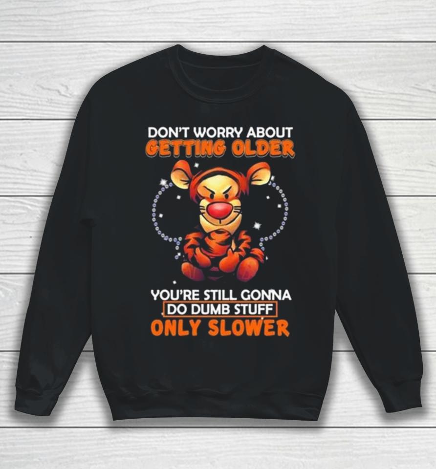 Tigger Don’t Worry About Getting Older You’re Still Gonna Do Dumb Stuff Only Slower Sweatshirt
