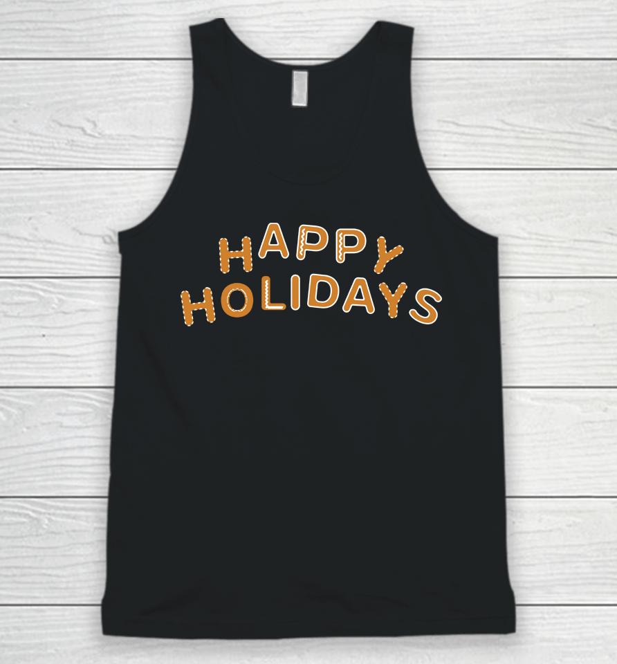 Tim The Tat Man Happy Holiday Gingerbread Kevin Black Unisex Tank Top
