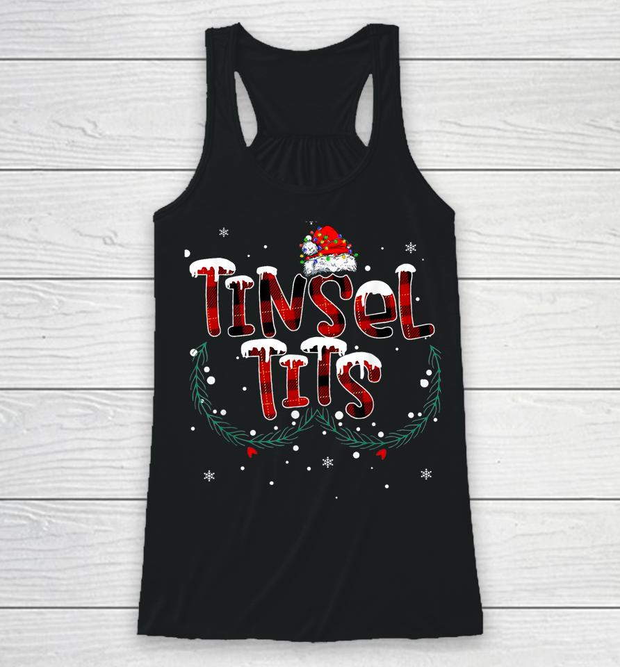 Tinsel Tits &Amp; Jingle Balls Funny Matching Christmas Couples Racerback Tank