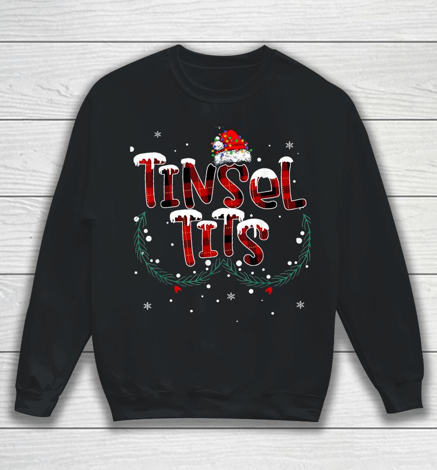 Tinsel Tits &Amp; Jingle Balls Funny Matching Christmas Couples Sweatshirt