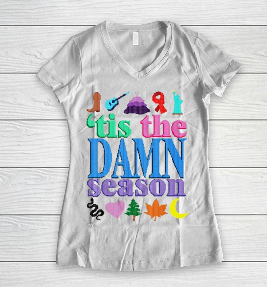 ’Tis The Damn Season Ugly Christmas Women V-Neck T-Shirt