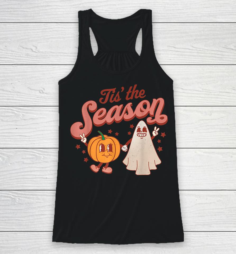 Tis' The Season Pumpkin Boo 60S 70S Hippie Halloween Racerback Tank