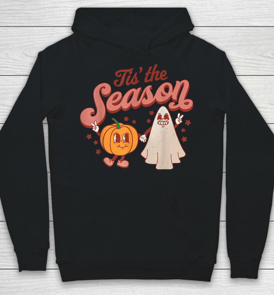 Tis' The Season Pumpkin Boo 60S 70S Hippie Halloween Hoodie