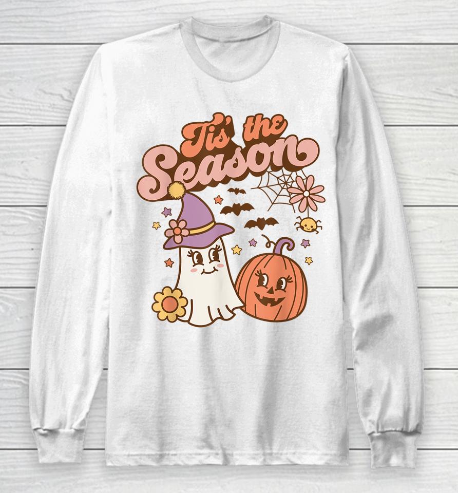 Tis The Season Pumpkin Shirt Spice Fall Autumn Halloween Long Sleeve T-Shirt