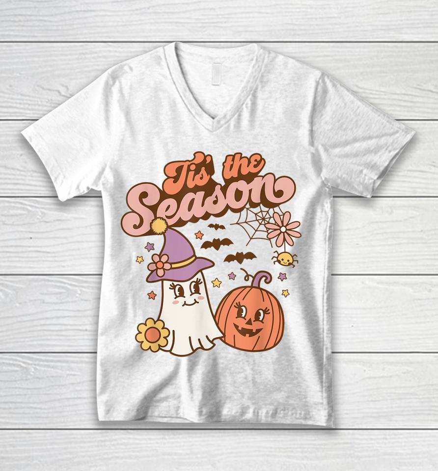 Tis The Season Pumpkin Shirt Spice Fall Autumn Halloween Unisex V-Neck T-Shirt