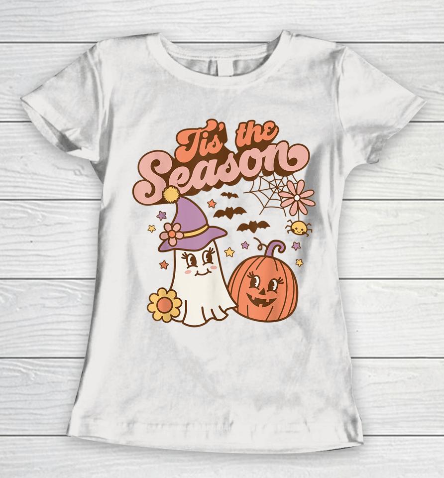 Tis The Season Pumpkin Shirt Spice Fall Autumn Halloween Women T-Shirt