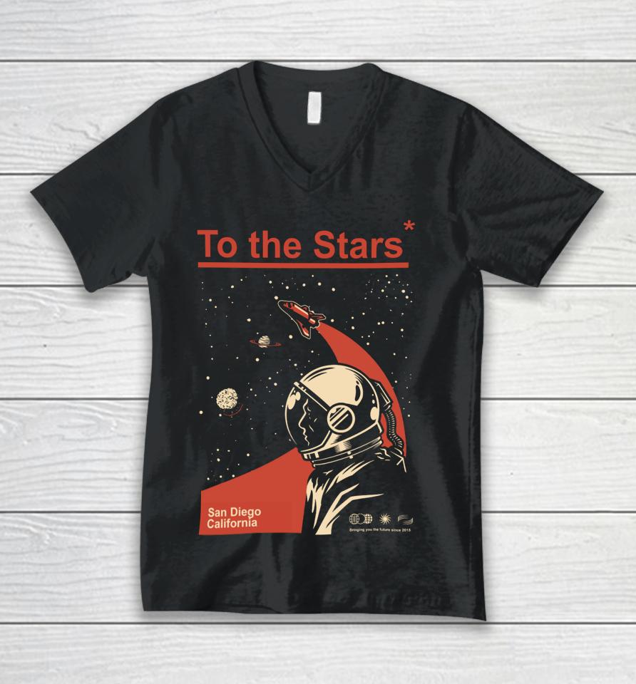 To The Star San Diego California Suit-Up Unisex V-Neck T-Shirt
