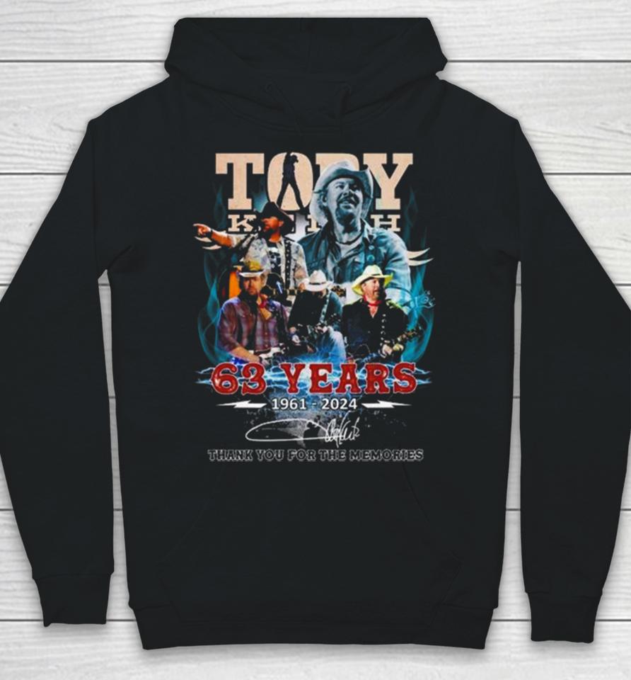 Toby Keith Guitar 63 Years 1961 2024 Thank You For The Memories Signature Hoodie