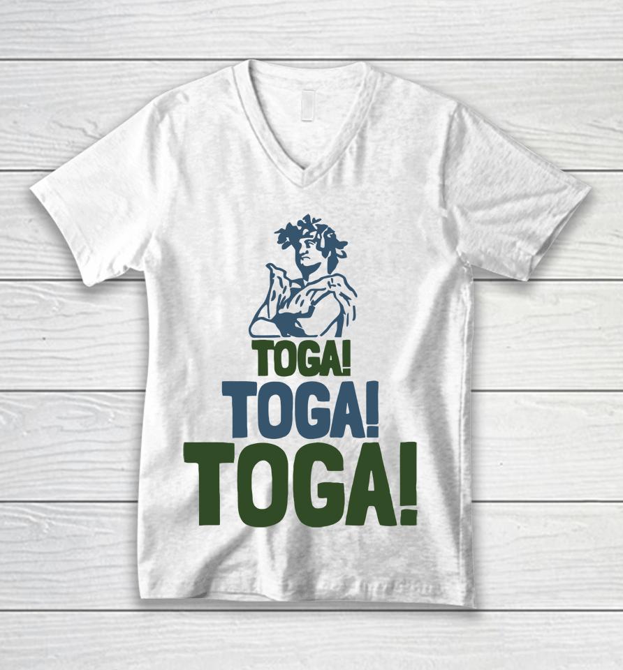 Toga Toga Toga Unisex V-Neck T-Shirt