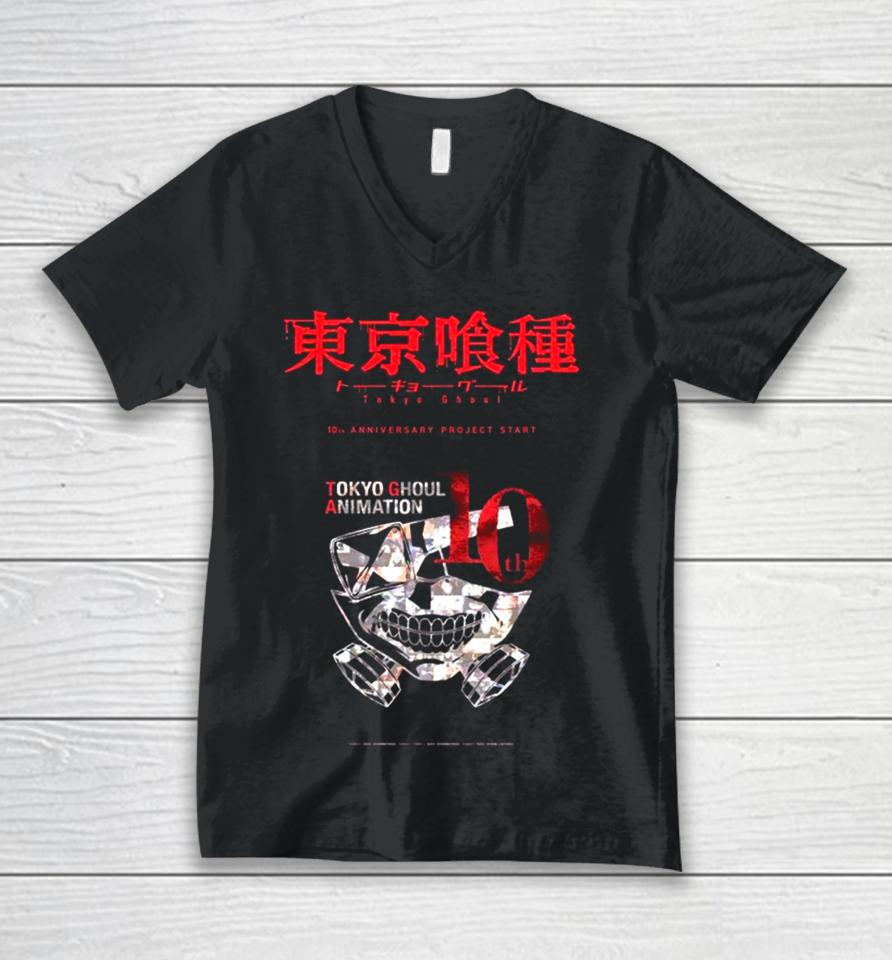 Tokyo Ghoul Animation 10Th Anniversary Project Starts Unisex V-Neck T-Shirt